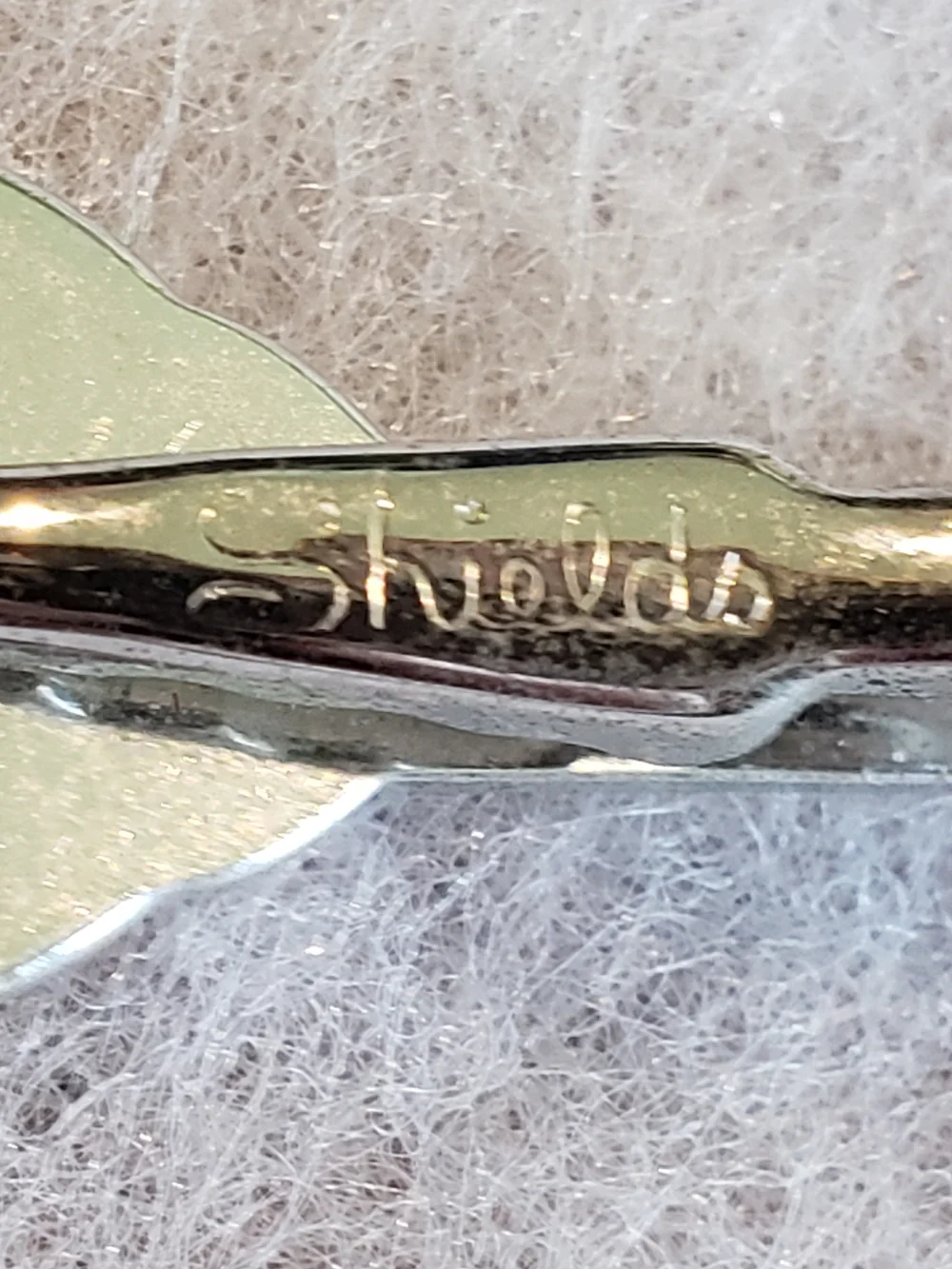 Signed Shields Vintage Men's Tie Bar Clip with 'G' Monogram Silver Tone